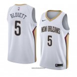 Maillot New Orleans Pelicans Trevon Bluiett No 5 Association 2017-18 Blanc