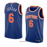 Maillot New York Knicks Deandre Jordan No 6 Icon 2018 Bleu