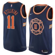 Maillot New York Knicks Frank Ntilikina No 11 Ville 2018 Bleu