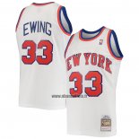 Maillot New York Knicks Patrick Ewing NO 33 Mitchell & Ness 1985-86 Blanc