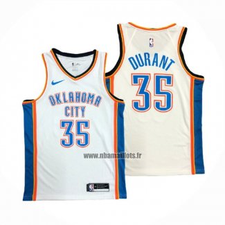 Maillot Oklahoma City Thunder Kevin Durant NO 35 Association Blanc