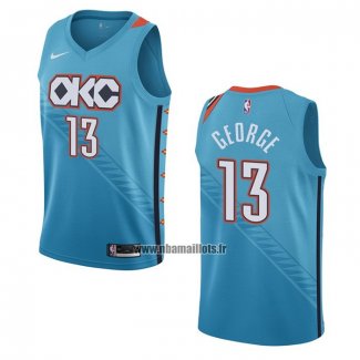 Maillot Oklahoma City Thunder Paul George NO 13 Ville 2018-19 Bleu