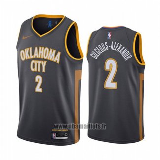 Maillot Oklahoma City Thunder Shai Gilgeous-alexander No 2 Ville Noir