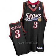 Maillot Philadelphia 76ers Allen Iverson No 3 Retro Noir