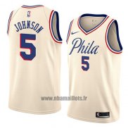 Maillot Philadelphia 76ers Amir Johnson No 5 Ville 2018 Crema