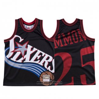 Maillot Philadelphia 76ers Ben Simmons NO 25 Mitchell & Ness Big Face Noir