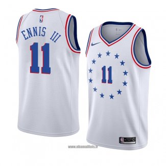 Maillot Philadelphia 76ers James Ennis Iii No 11 Earned 2018-19 Blanc