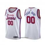 Maillot Philadelphia 76ers Personnalise Hardwood Classic Blanc