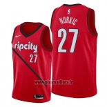 Maillot Portland Trail Blazers Jusuf Nurkic No 27 Earned 2019 Rouge