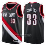 Maillot Portland Trail Blazers Zach Collins No 33 Swingman Icon 2017-18 Noir