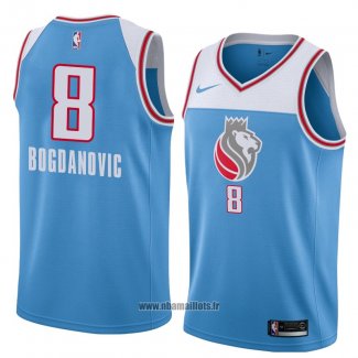 Maillot Sacramento Kings Bogdan Bogdanovic No 8 Ville 2018 Bleu