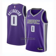 Maillot Sacramento Kings Tyrese Haliburton No 0 Icon 2020-21 Noir