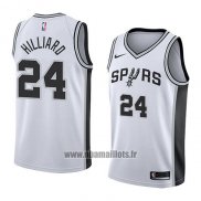 Maillot San Antonio Spurs Darrun Hilliard No 24 Association 2018 Blanc