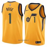 Maillot Utah Jazz Derrick Rose No 1 Statement 2018 Jaune