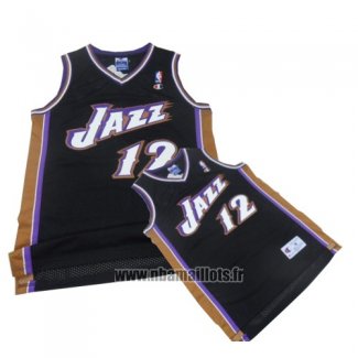 Maillot Utah Jazz John Stockton No 12 Retro Noir