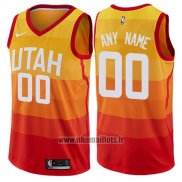 Maillot Utah Jazz Personnalise Ville 2017-18 Jaune