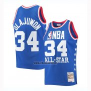 Maillot All Star 1985 Hakeem Olajuwon No 34 Bleu