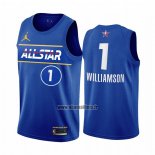Maillot All Star 2021 Orleans Pelicans Zion Williamson No 1 Bleu