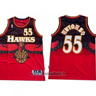 Maillot Atlanta Hawks Dikembe Mutombo No 55 Retro Rouge