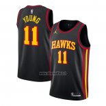 Maillot Atlanta Hawks Trae Young No 11 Statement 2020-21 Noir