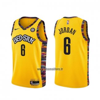 Maillot Brooklyn Nets Deandre Jordan No 6 Ville 2020-21 Jaune