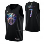 Maillot Brooklyn Nets Kevin Durant No 7 Iridescent Logo Noir