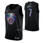 Maillot Brooklyn Nets Kevin Durant No 7 Iridescent Logo Noir