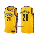 Maillot Brooklyn Nets Spencer Dinwiddie No 26 Ville 2020-21 Jaune