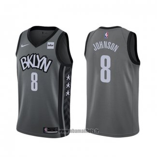 Maillot Brooklyn Nets Tyler Johnson NO 8 Statement 2020 Gris