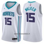 Maillot Charlotte Hornets Kemba Walker No 15 Association 2017-18 Blanc