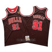 Maillot Chicago Bulls Dennis Rodman No 91 Mitchell & Ness Noir