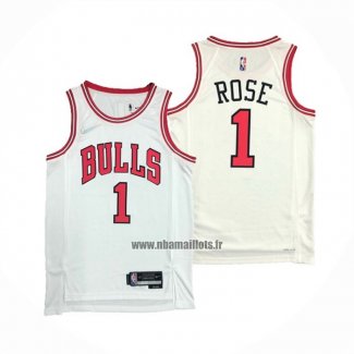 Maillot Chicago Bulls Derrick Rose NO 1 Association 2021 Blanc