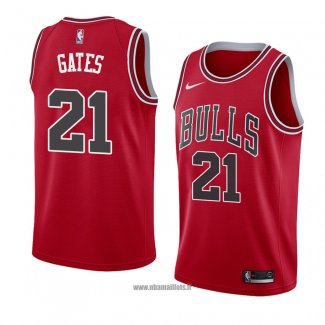 Maillot Chicago Bulls Kaiser Gates No 21 Icon 2018 Rouge