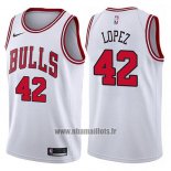 Maillot Chicago Bulls Robin Lopez No 42 Association 2017-18 Blanc