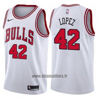 Maillot Chicago Bulls Robin Lopez No 42 Association 2017-18 Blanc