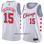 Maillot Chicago Bulls Ryan Arcidiacono No 15 Ville 2018 Blanc