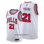 Maillot Chicago Bulls Thaddeus Young No 21 Association Blanc