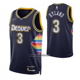 Maillot Denver Nuggets Nah'shon Hyland NO 3 Ville 2021-22 Bleu