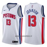 Maillot Detroit Pistons Brice Johnson No 13 Association 2017-18 Blanc