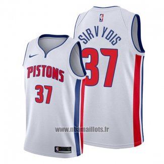 Maillot Detroit Pistons Deividas Sirvydis No 37 Association 2019-20 Blanc