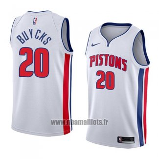 Maillot Detroit Pistons Dwight Buycks No 20 Association 2018 Blanc