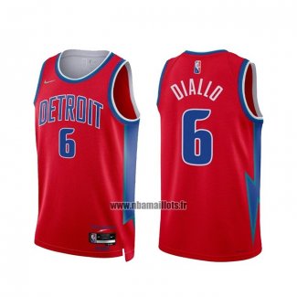 Maillot Detroit Pistons Hamidou Diallo NO 6 Ville 2021-22 Rouge