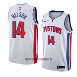 Maillot Detroit Pistons Jameer Nelson No 14 Association 2018 Blanc