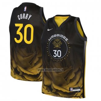 Maillot Enfant Golden State Warriors Stephen Curry NO 30 Ville 2022-23 Noir