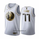 Maillot Golden Edition Dallas Mavericks Luka Doncic No 77 2019-20 Blanc