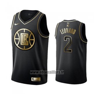 Maillot Golden Edition Los Angeles Clippers Kawhi Leonard No 2 Noir