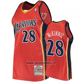 Maillot Golden State Warriors Alfonzo Mckinnie No 28 2009-10 Hardwood Classics Orange