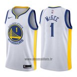 Maillot Golden State Warriors Javale Mcgee No 1 Association 2017-18 Blanc
