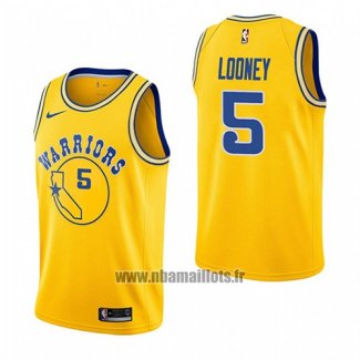 Maillot Golden State Warriors Kevon Looney No 5 Hardwood Classic 2018-19 Jaune