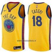 Maillot Golden State Warriors Omri Casspi No 18 Chinese Heritage Ville 2017-18 Jaune